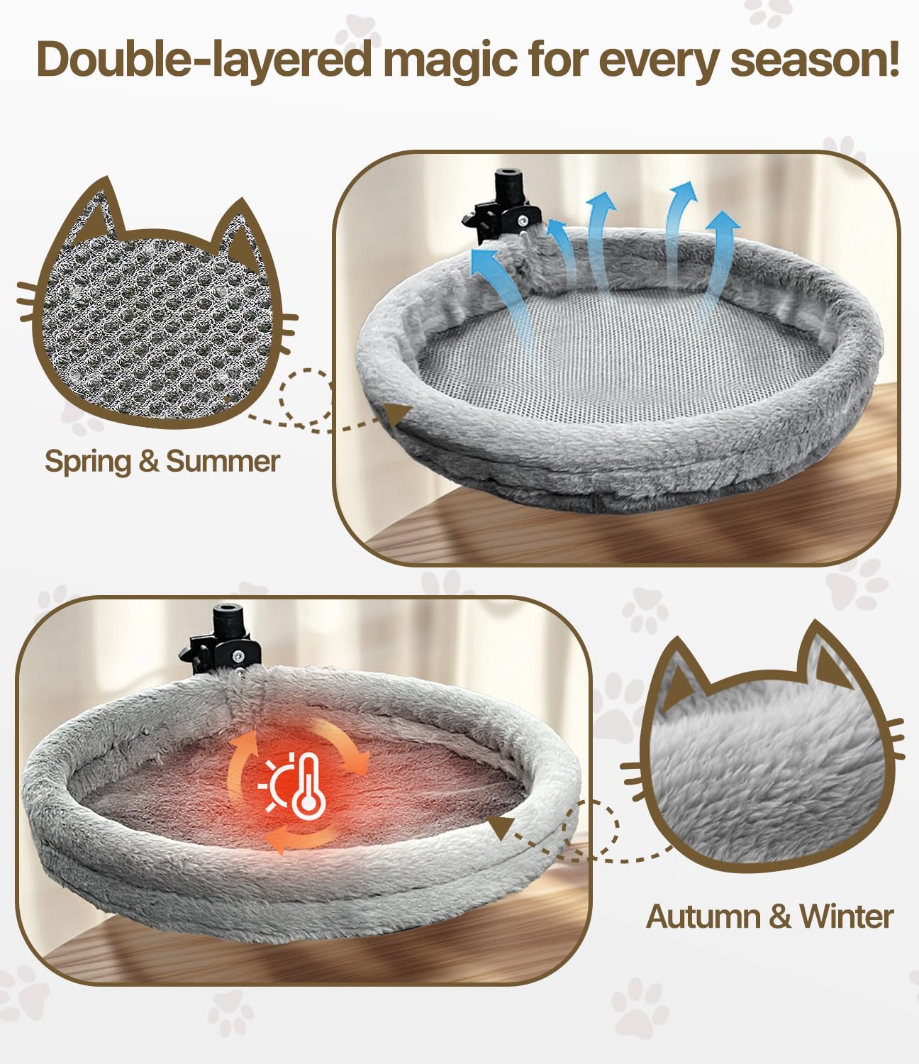 Giisorde hamaca gato 360 grados: ajuste cómodo y versátil