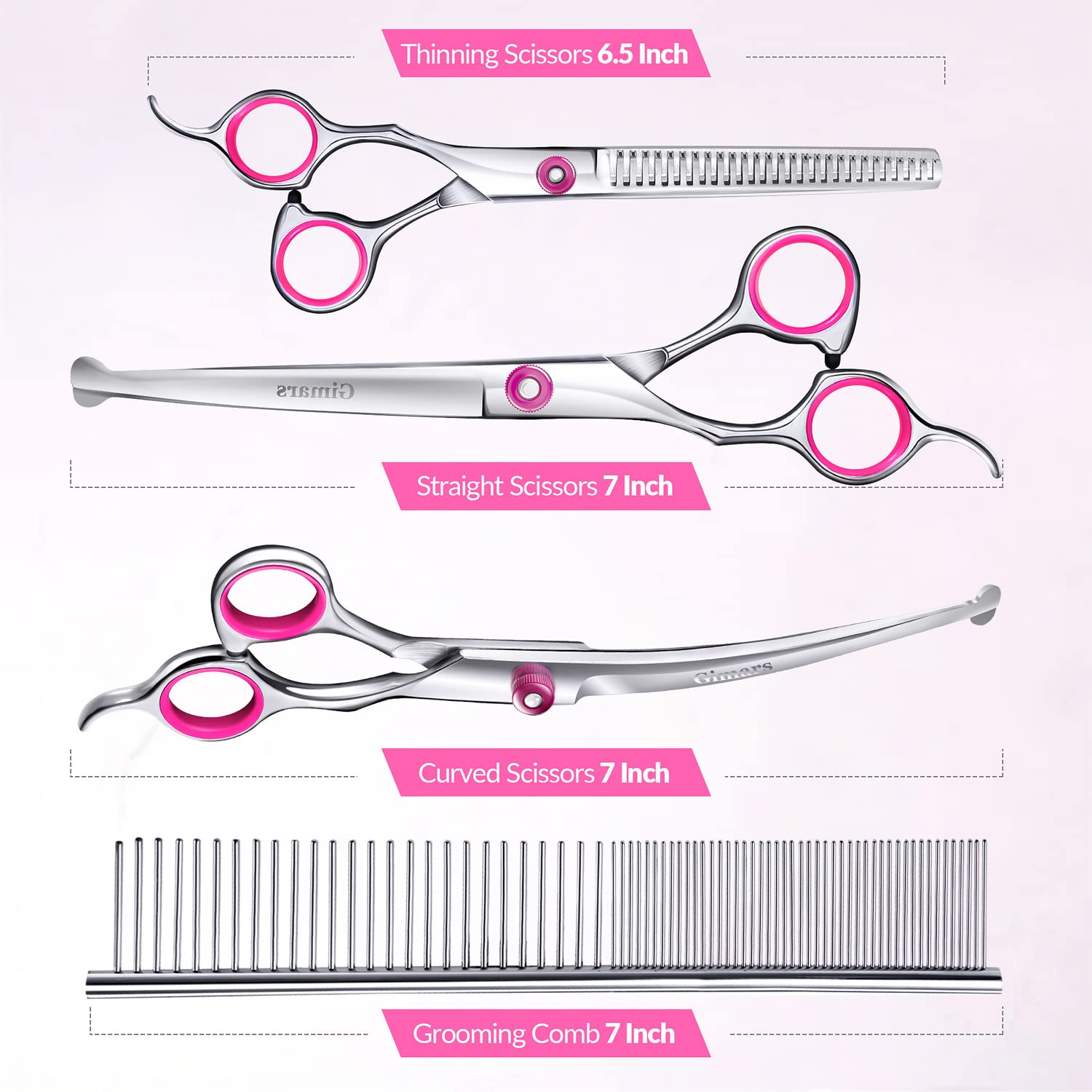 Gimars set 5 en 1 para grooming canino