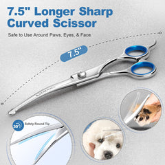 Gimars tijeras curvas de grooming para perros, manejo suave en contornos