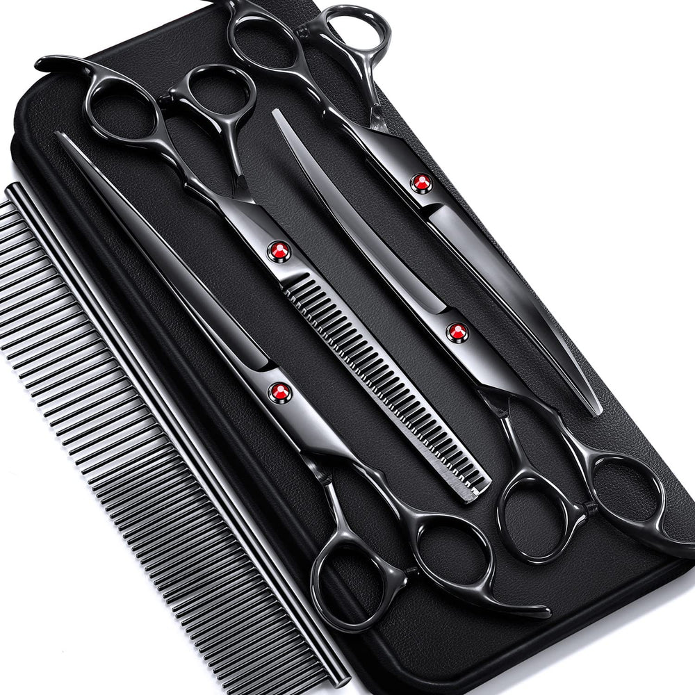 Tijeras Gimars rectas para perros, precisión en cortes limpios y definidos.