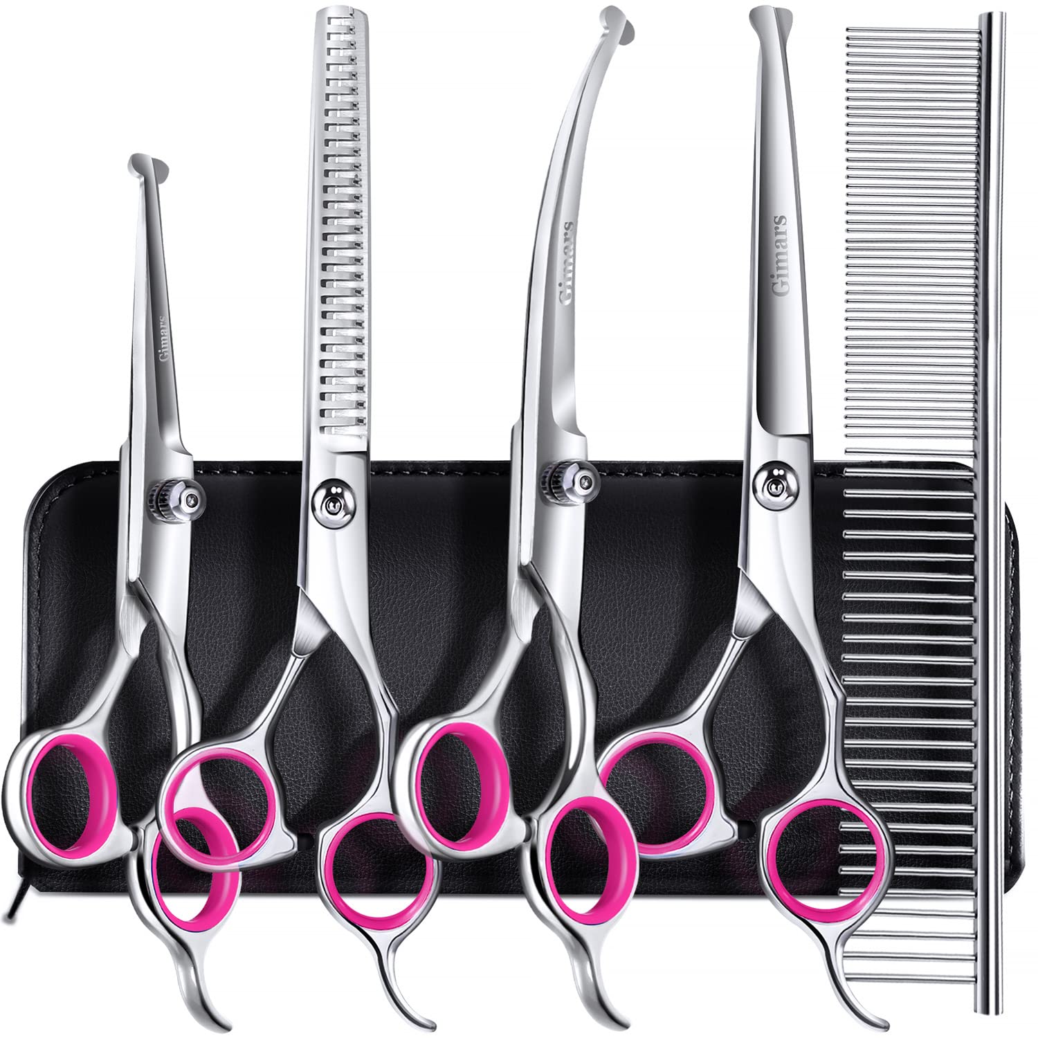 Tijeras Gimars 6 en 1 con corte preciso para mascotas.