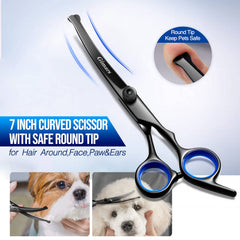 Gimars tijeras para perros curvas para áreas difíciles y contornos