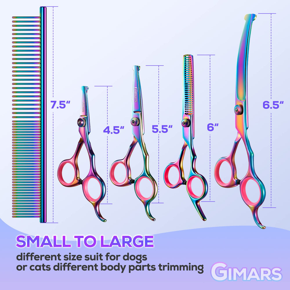 Gimars tijeras con punta redonda, seguridad para evitar lesiones durante el grooming.