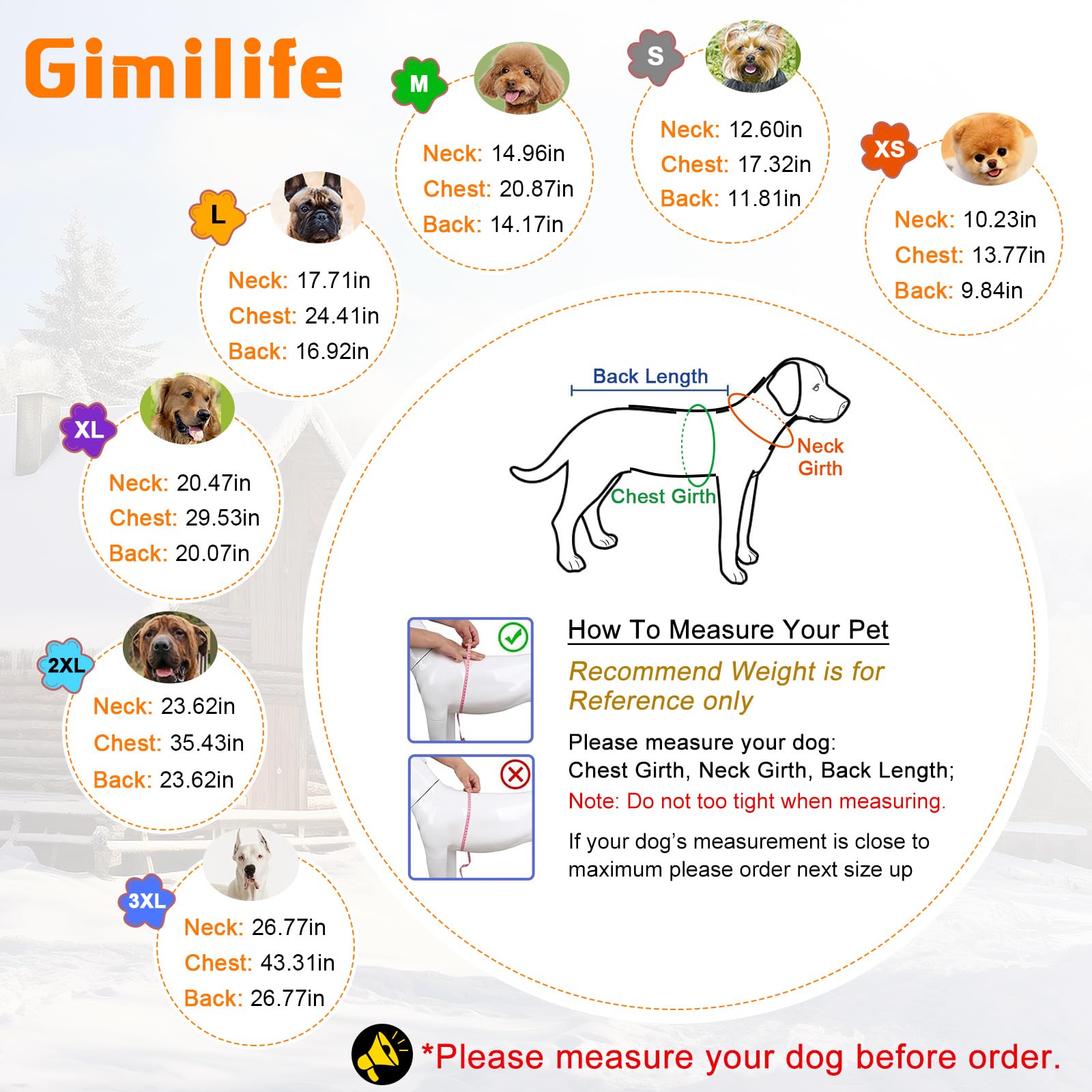 Disponible en 8 tallas para perros de todos los tamaños.