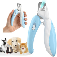 Ginalaia corta uñas para gato y perro con luz, facilita ver la linea de sangre.