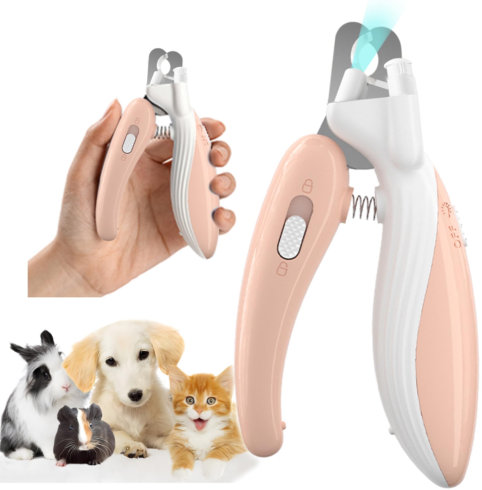 Corta uñas Ginalaia para perros con luz, facilita un corte seguro.