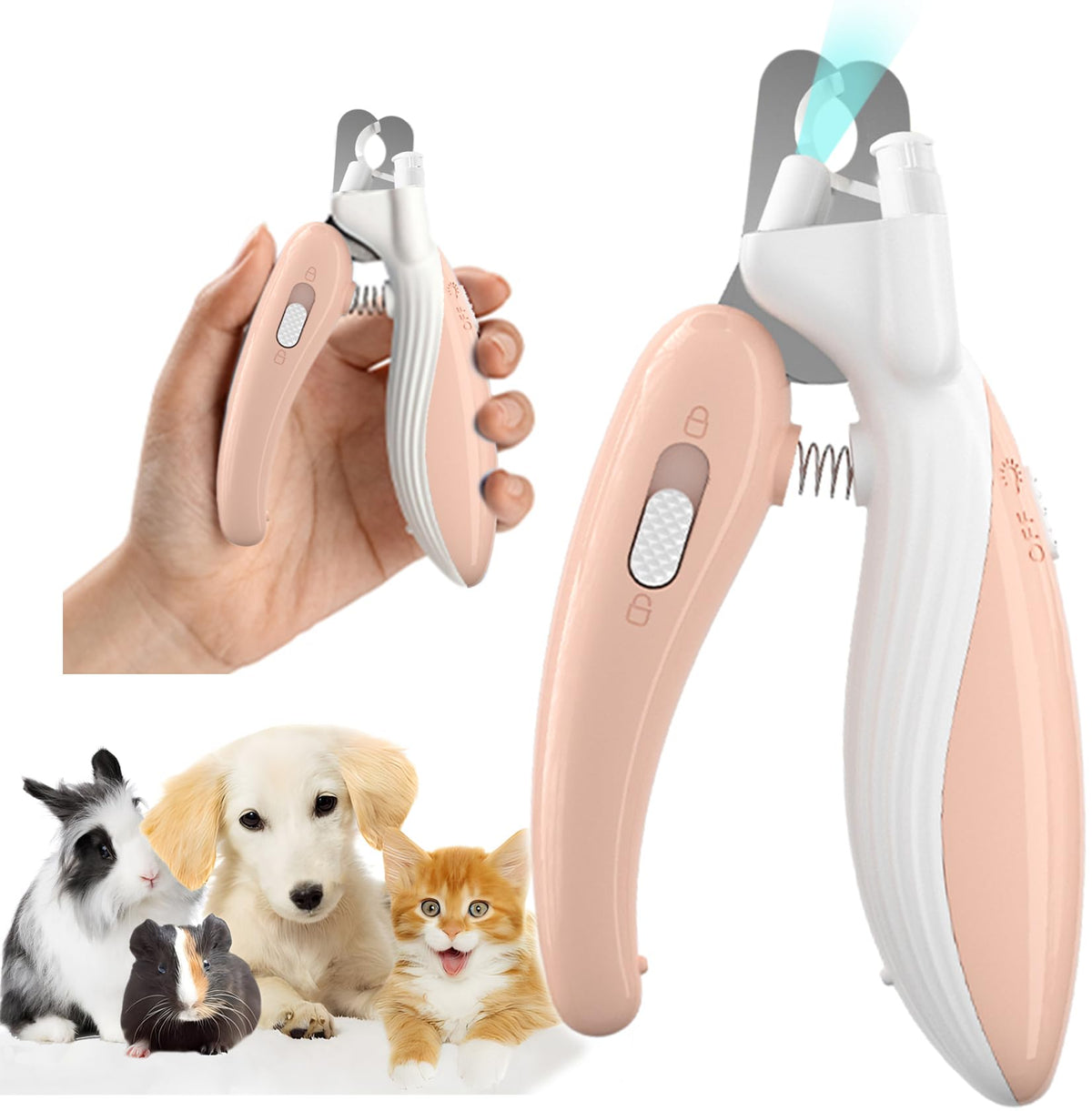 Corta uñas Ginalaia para perros con luz, facilita un corte seguro.