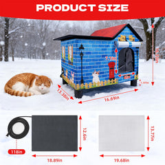GINDOOR refugio para gatos con tela Oxford 600D protege contra lluvia y viento.