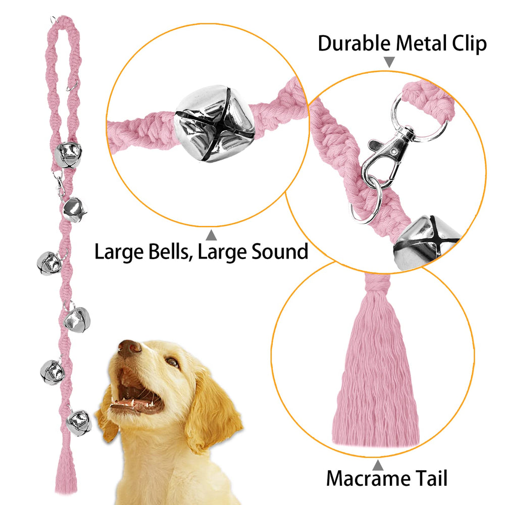 Campanilla para perros Ginidear con sonido claro de 3,5 cm, audible sin molestar.
