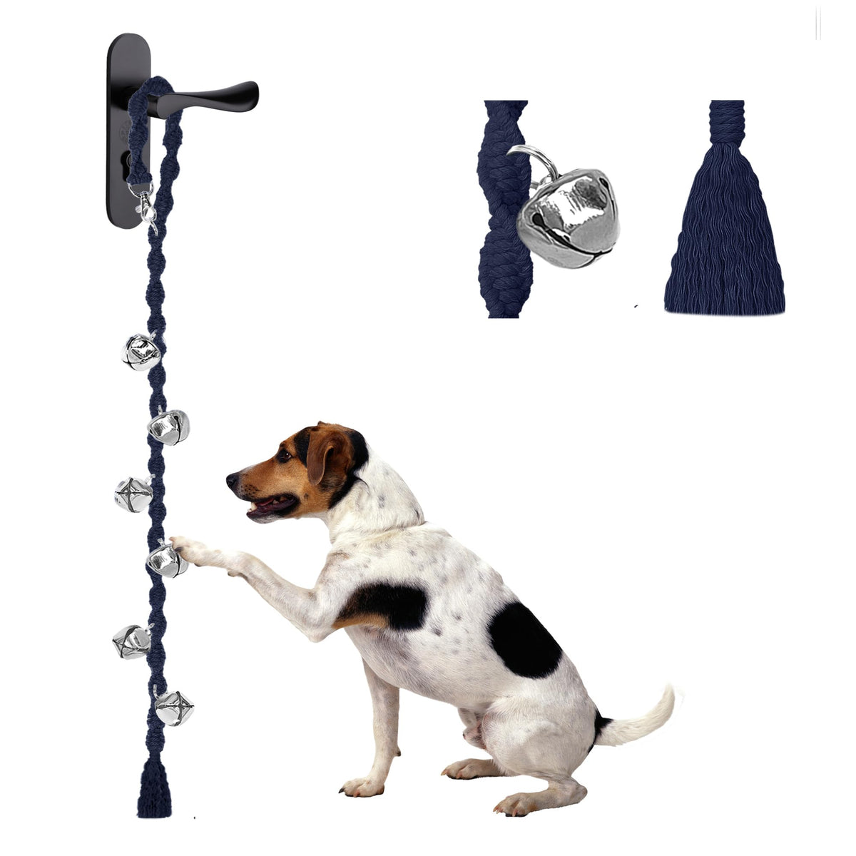 Ginidear campanillas para puerta, azul oscuro, diseño torcido para entrenamiento de salida.