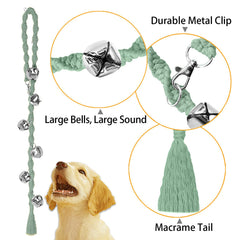 Ginidear Campanitas para Perro, diseño trenzado, sonido claro para avisar sin sobresalir.