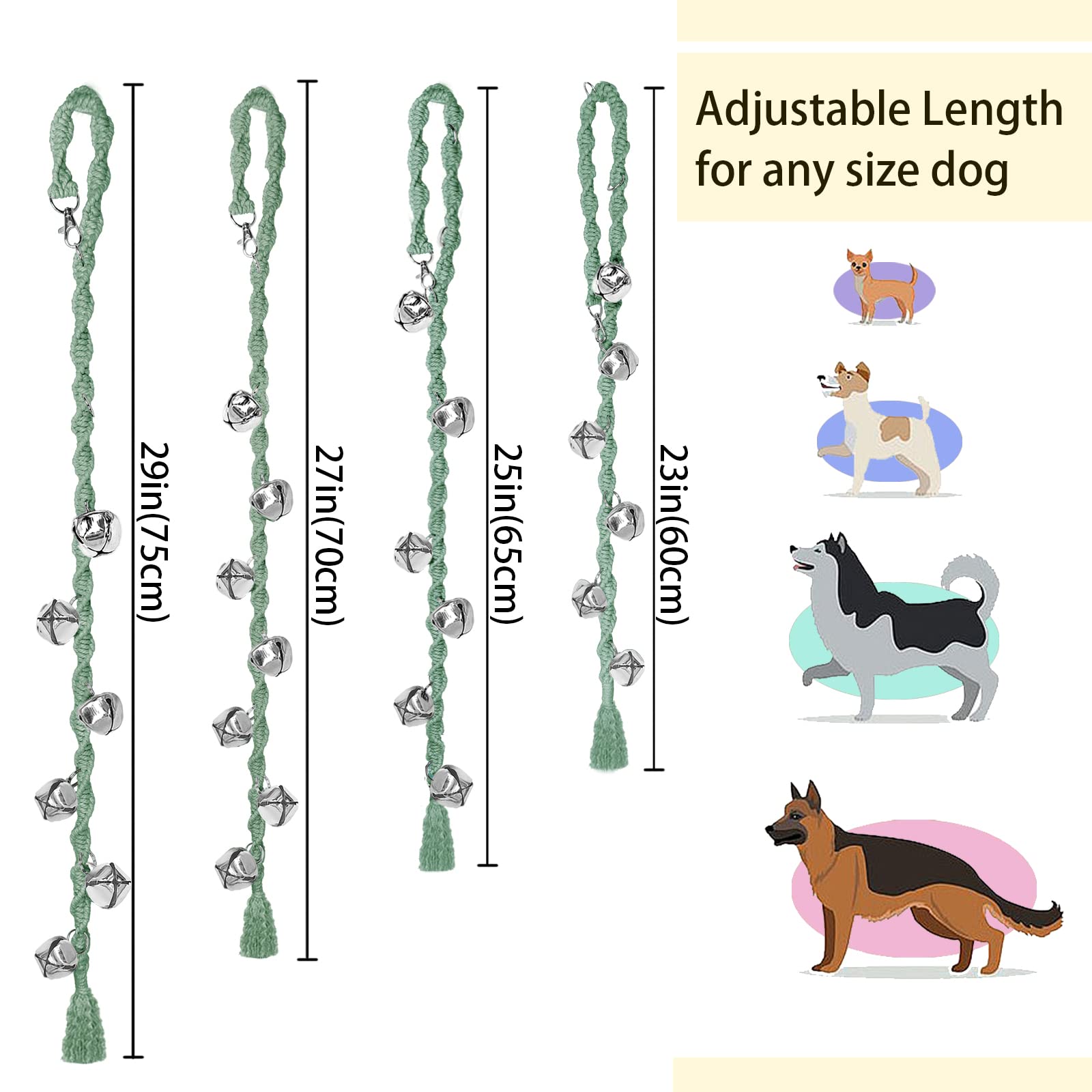 Ginidear Campanitas para Perro, entrenamiento en tres pasos, refuerza hábitos de salidas al exterior.