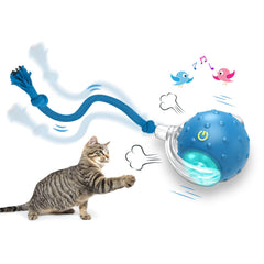 Giociv bola juguete interactivo para gato azul, fomenta juego activo en interiores.