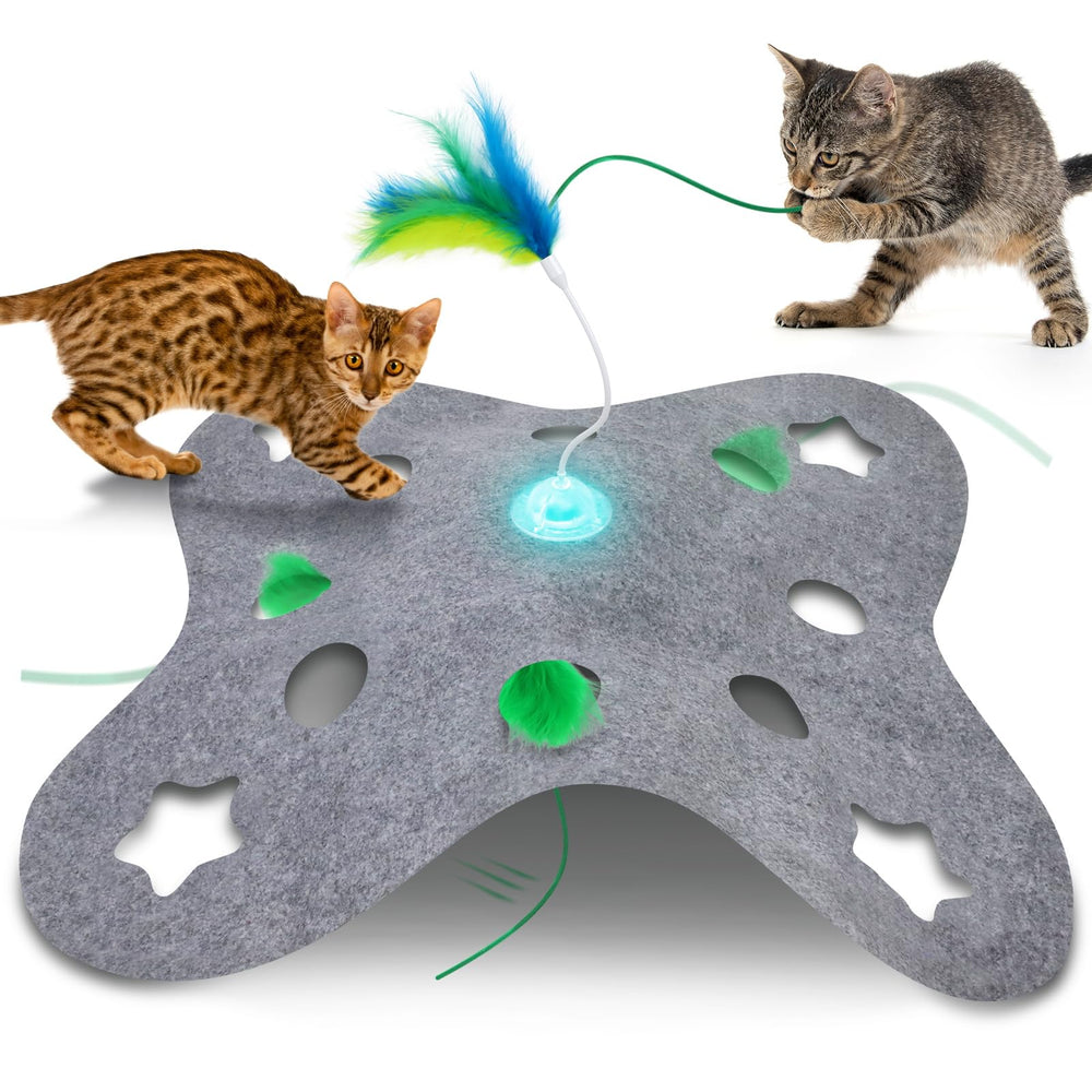 Giociv juguete interactivo para gatos con pluma tumbler; estimula juego activo.