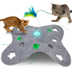 Giociv juguete interactivo para gatos con pluma tumbler; estimula juego activo.