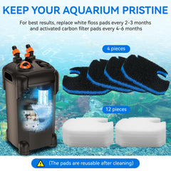 Giokyi pad fieltro blanco clarifica el agua capturando impurezas visibles
