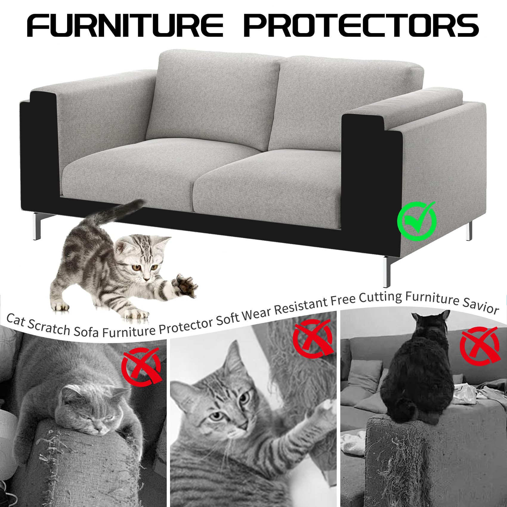Giomre protector mueble gato adhesivo reutilizable para uso diario.