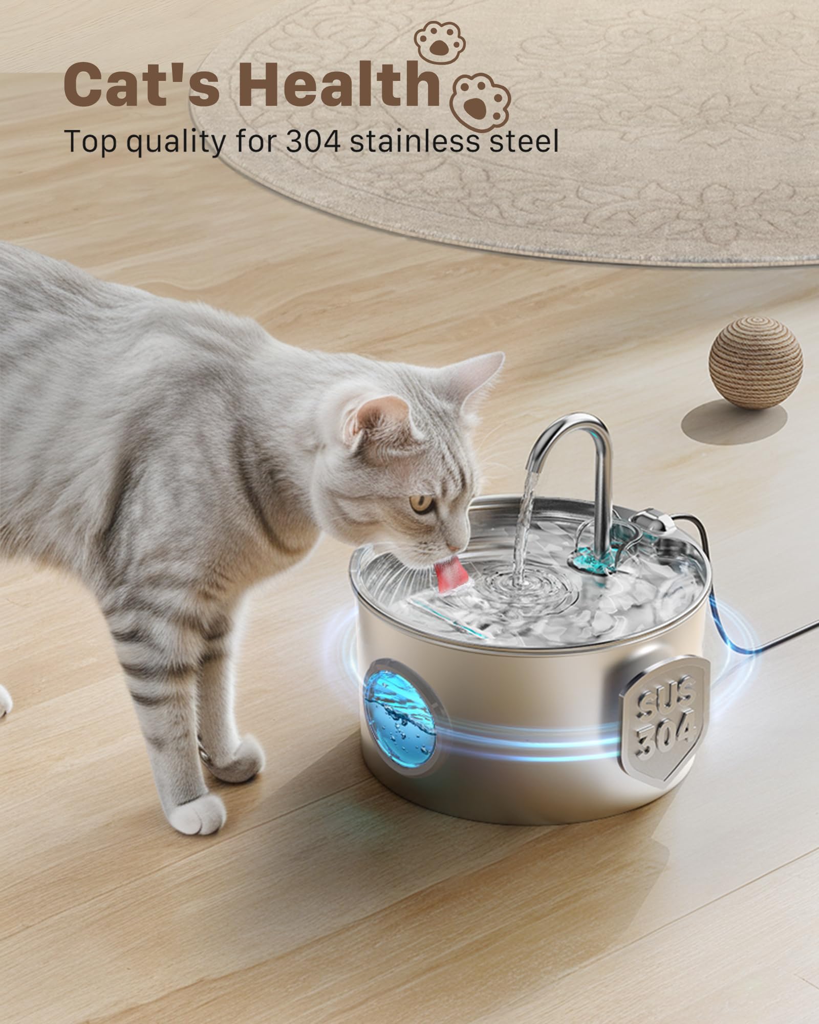 Bebedero silencioso GIOTOHUN, ideal para dormir junto a tu gato.