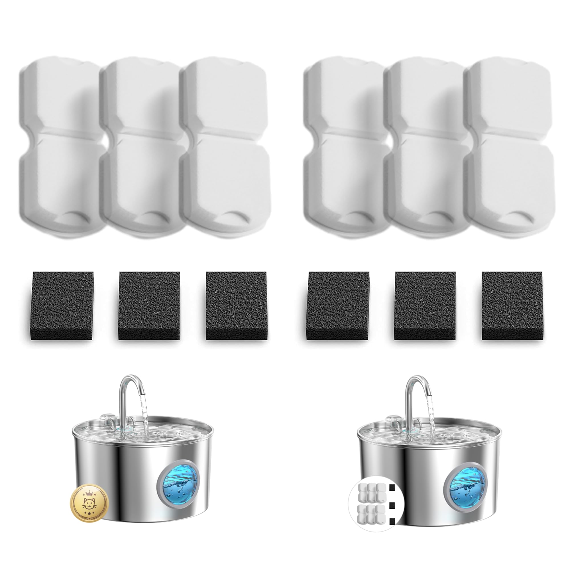 GIOTOHUN S11 bebedero para gatos con 12 filtros para agua limpia.