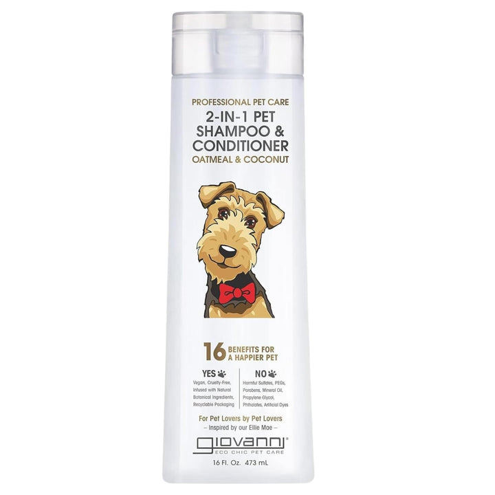 GIOVANNI 2 en 1 para perros y gatos, champú y acondicionador, limpieza suave.