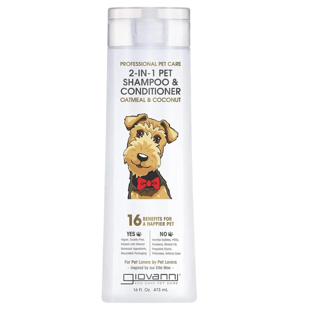 GIOVANNI 2 en 1 para perros y gatos, champú y acondicionador, limpieza suave.