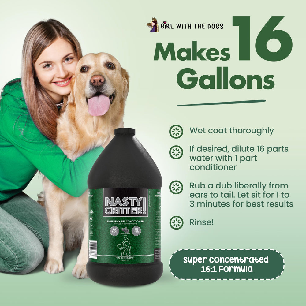 Nasty Critter! de Girl With The Dogs, dilución en agua para solución económica de cuidado.