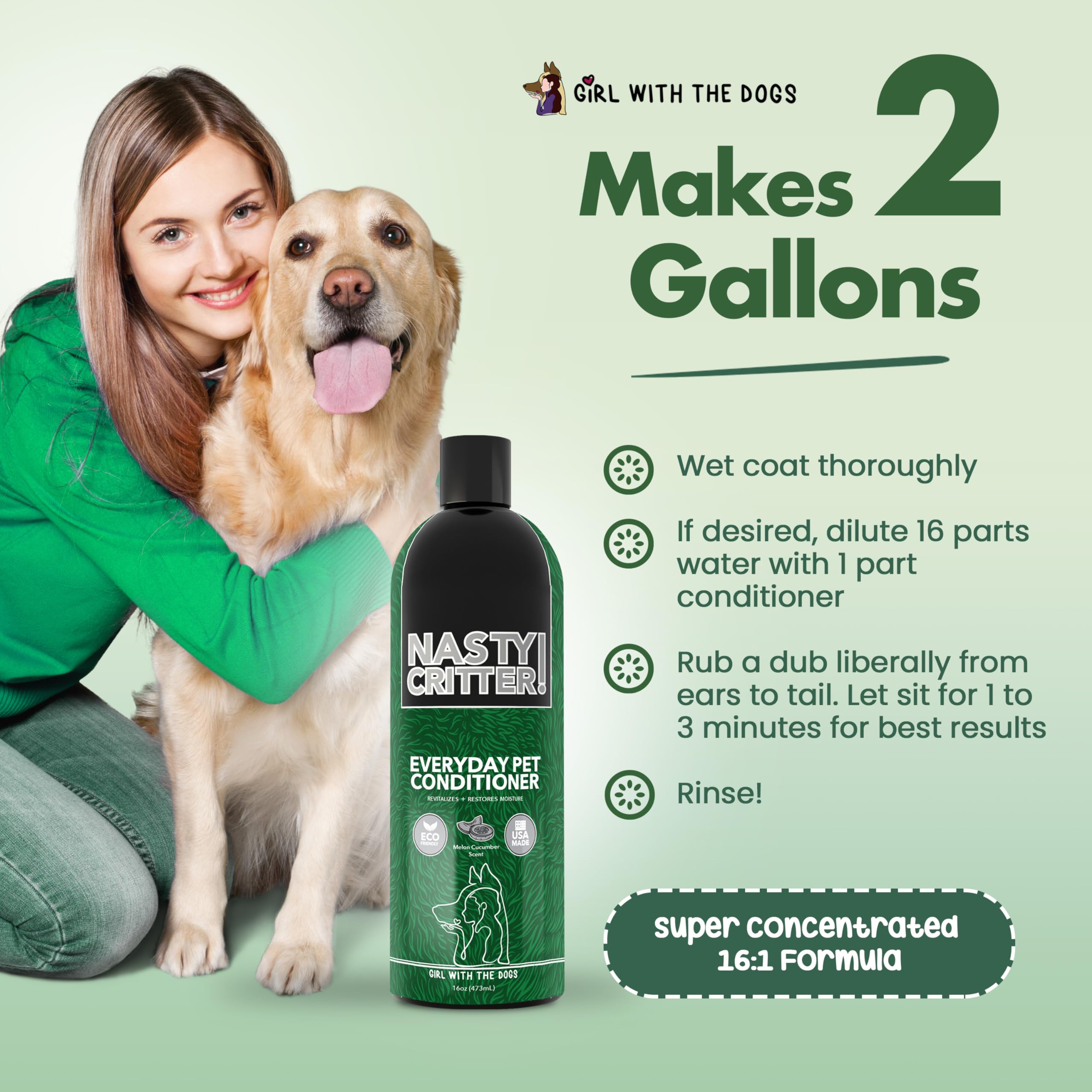 Girl With The Dogs Nasty Critter: diluir con agua para una solución económica