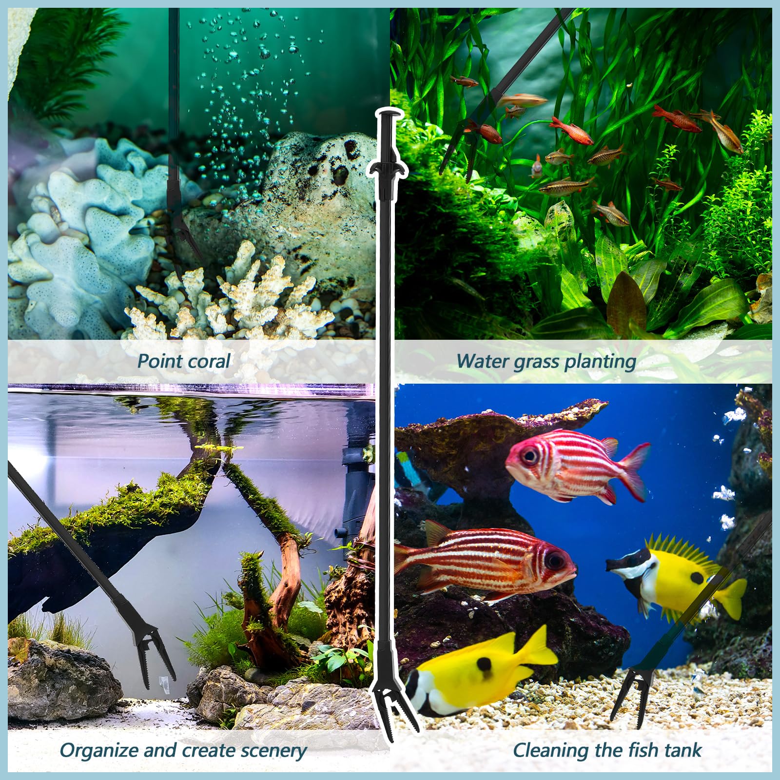 Gisafai paquete con dos pinzas, ideales para múltiples tareas en acuario