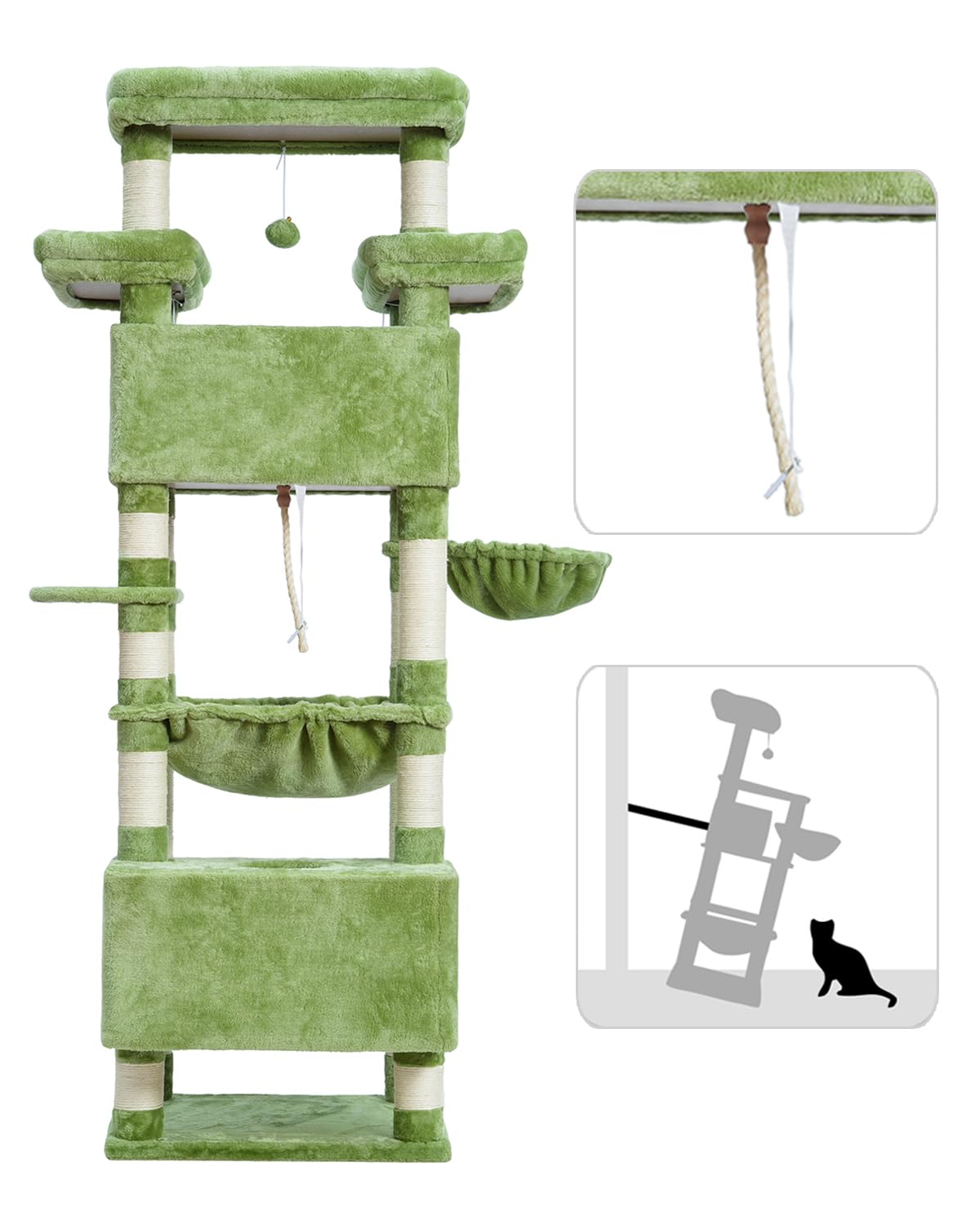 Gitelsnour árbol gato 74 pulgadas instalación rápida y estable.