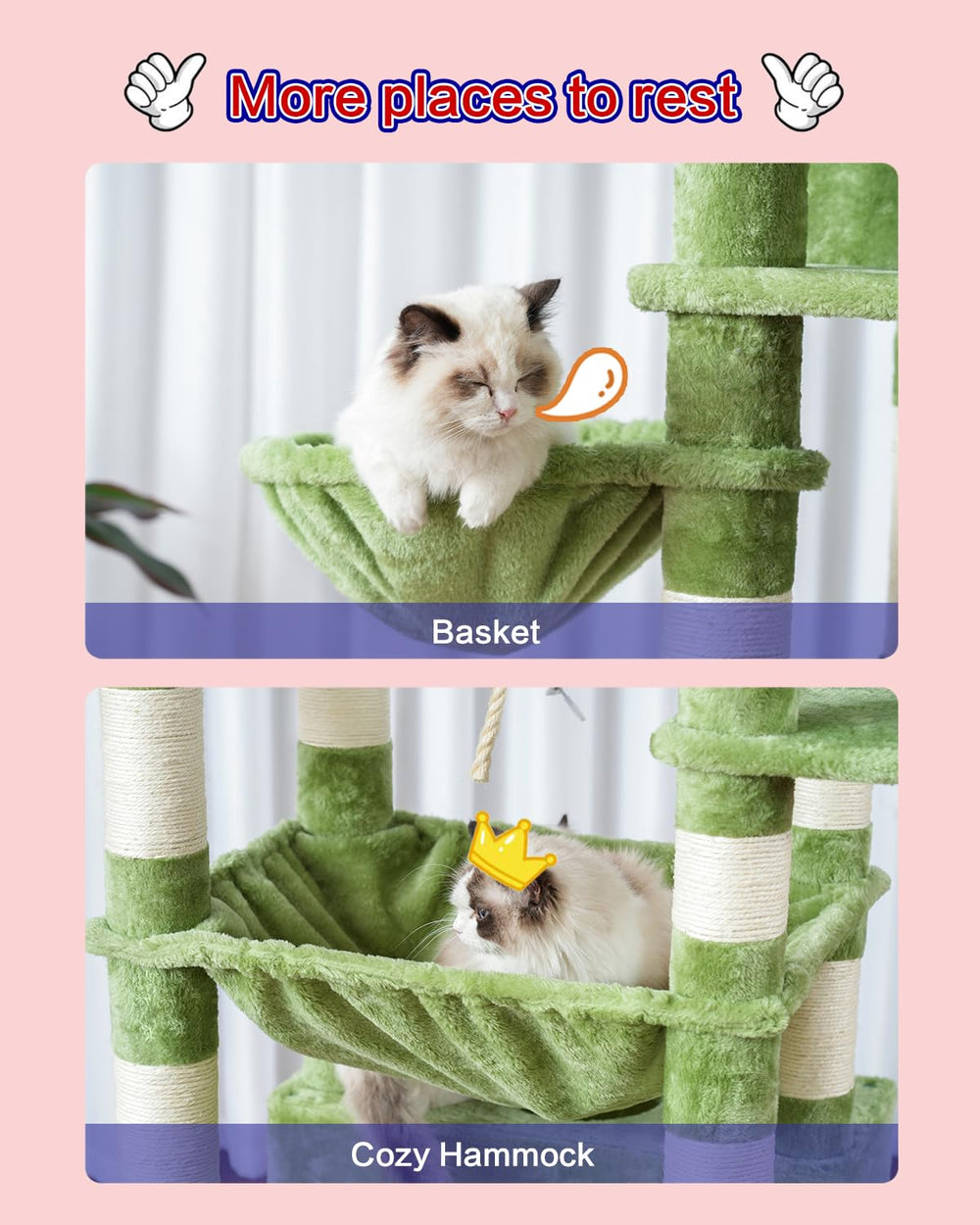 Gitelsnour árbol gato 74 pulgadas postes rascado de sisal para arañar.