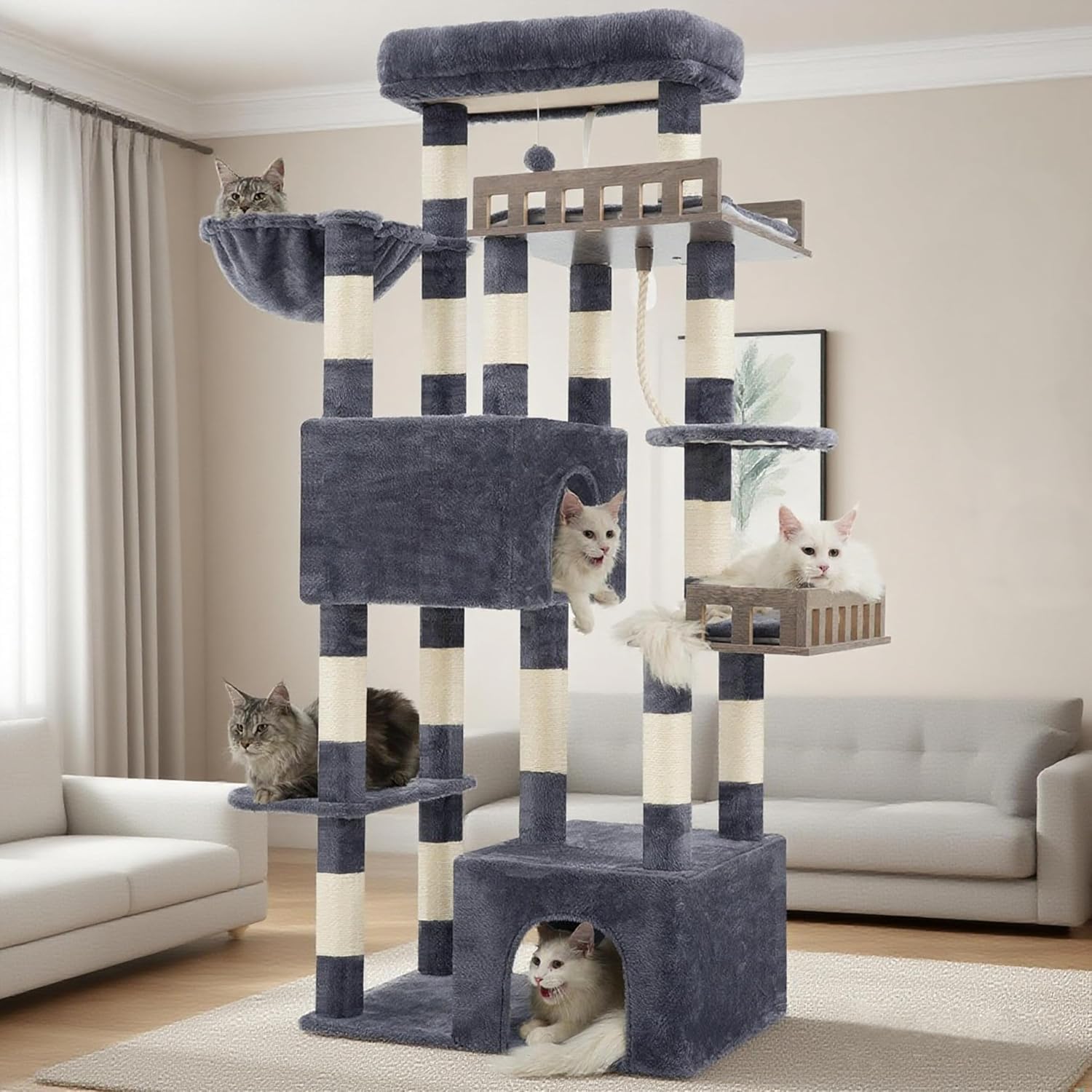 Gitelsnour base estable del árbol para gatos grandes y varios felinos