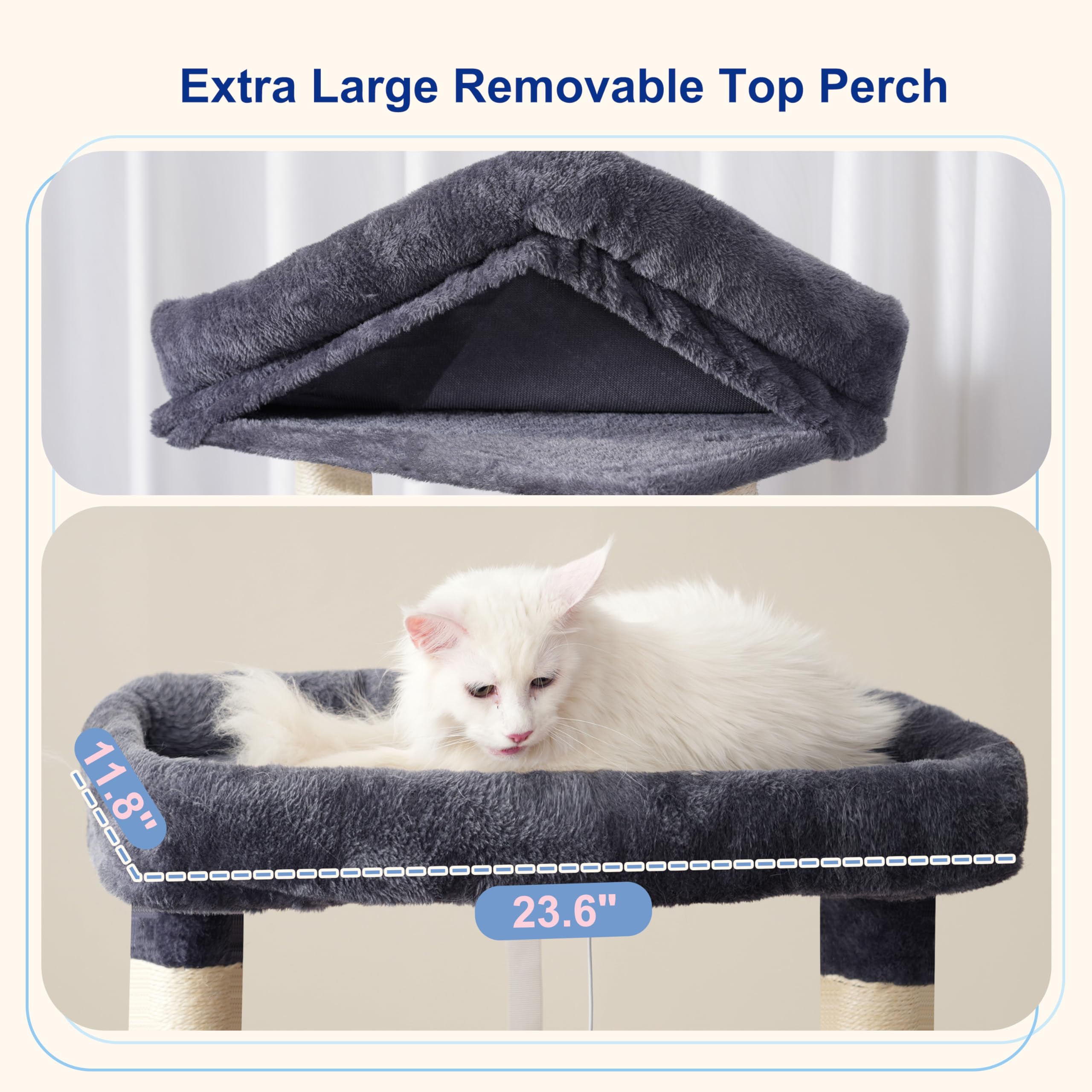 Gitelsnour percha superior desmontable con borde acolchado para descanso
