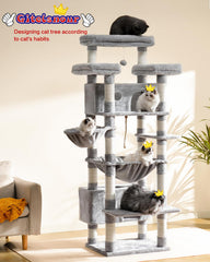 Gitelsnour arbol-gatos 74 pulgadas con cestas dobles para descanso seguro