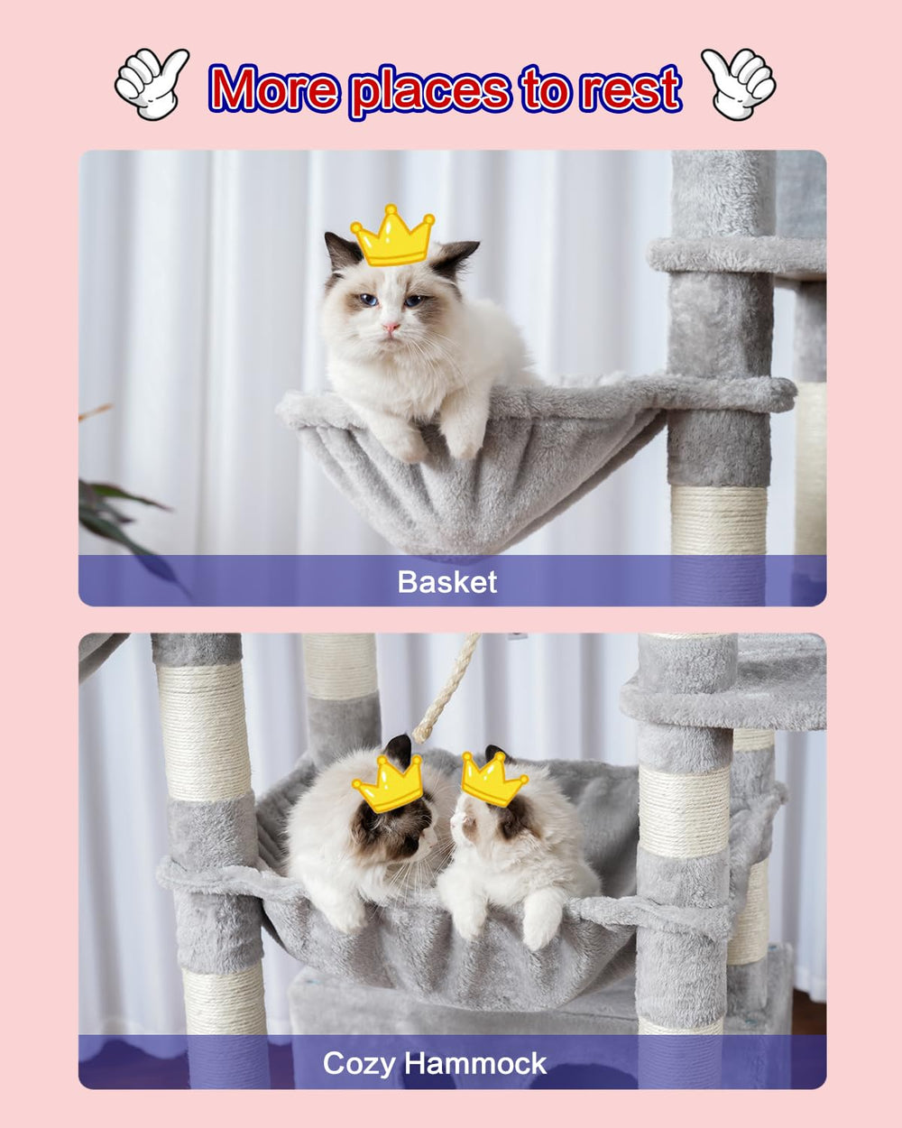 Gitelsnour arbol-gatos 74 pulgadas hamaca suave para dormir