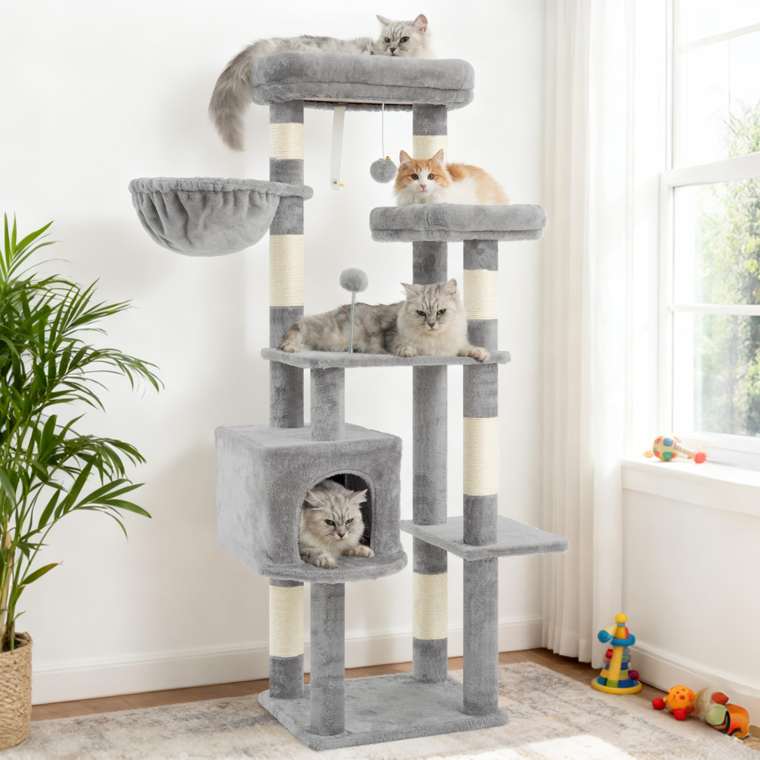 Gitelsnour arbol para gatos acabado gris claro.