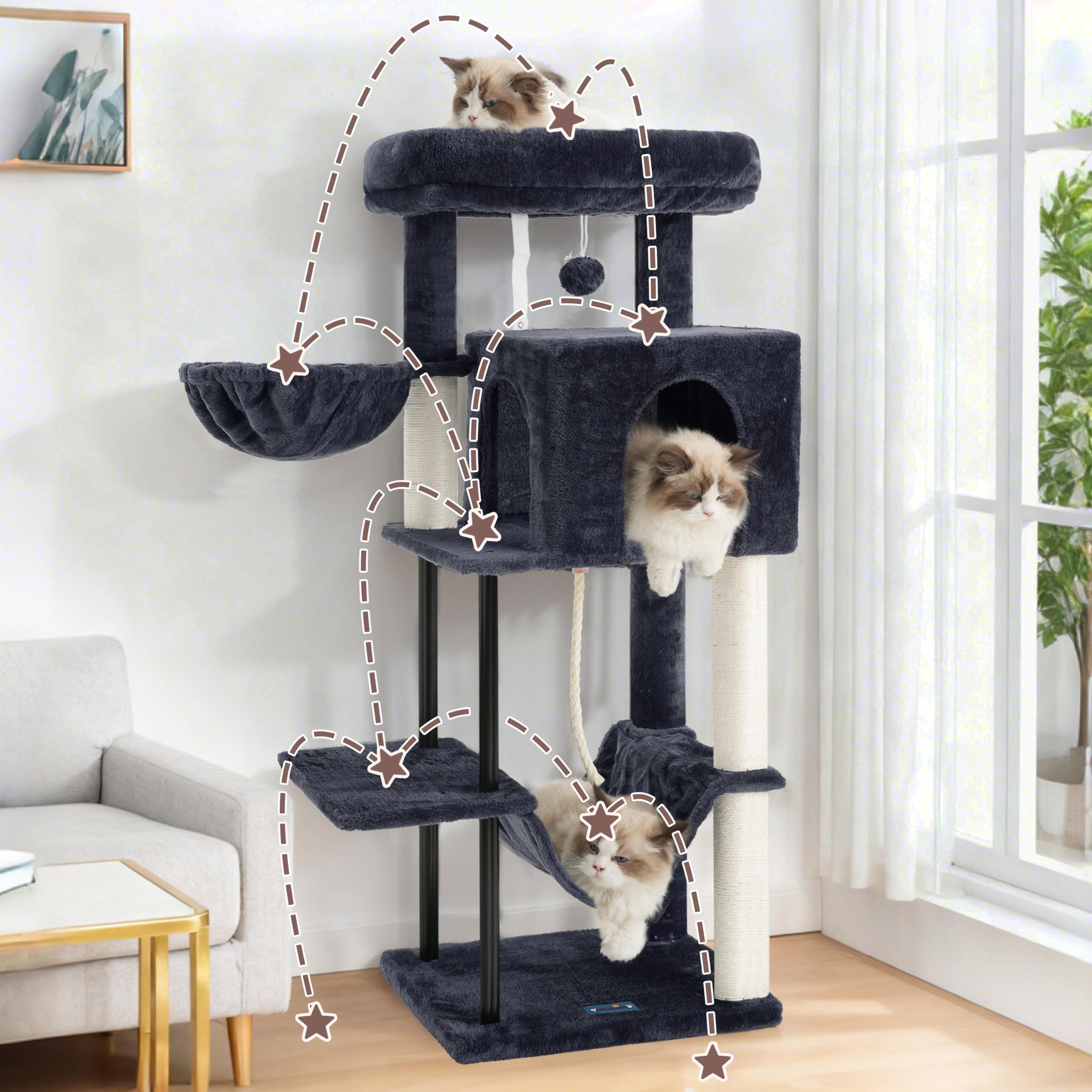 Gitelsnour Arbol Gatos, cuerda de sisal natural para rascar.