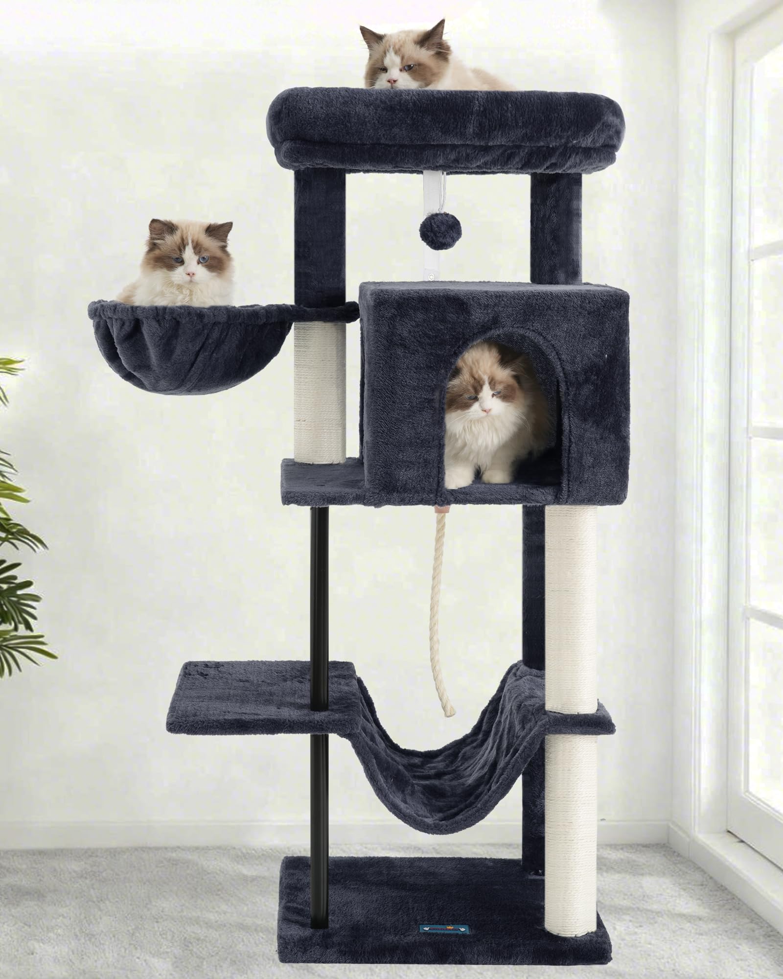 Gitelsnour Arbol Gatos, diseño contemporáneo en gris humo.