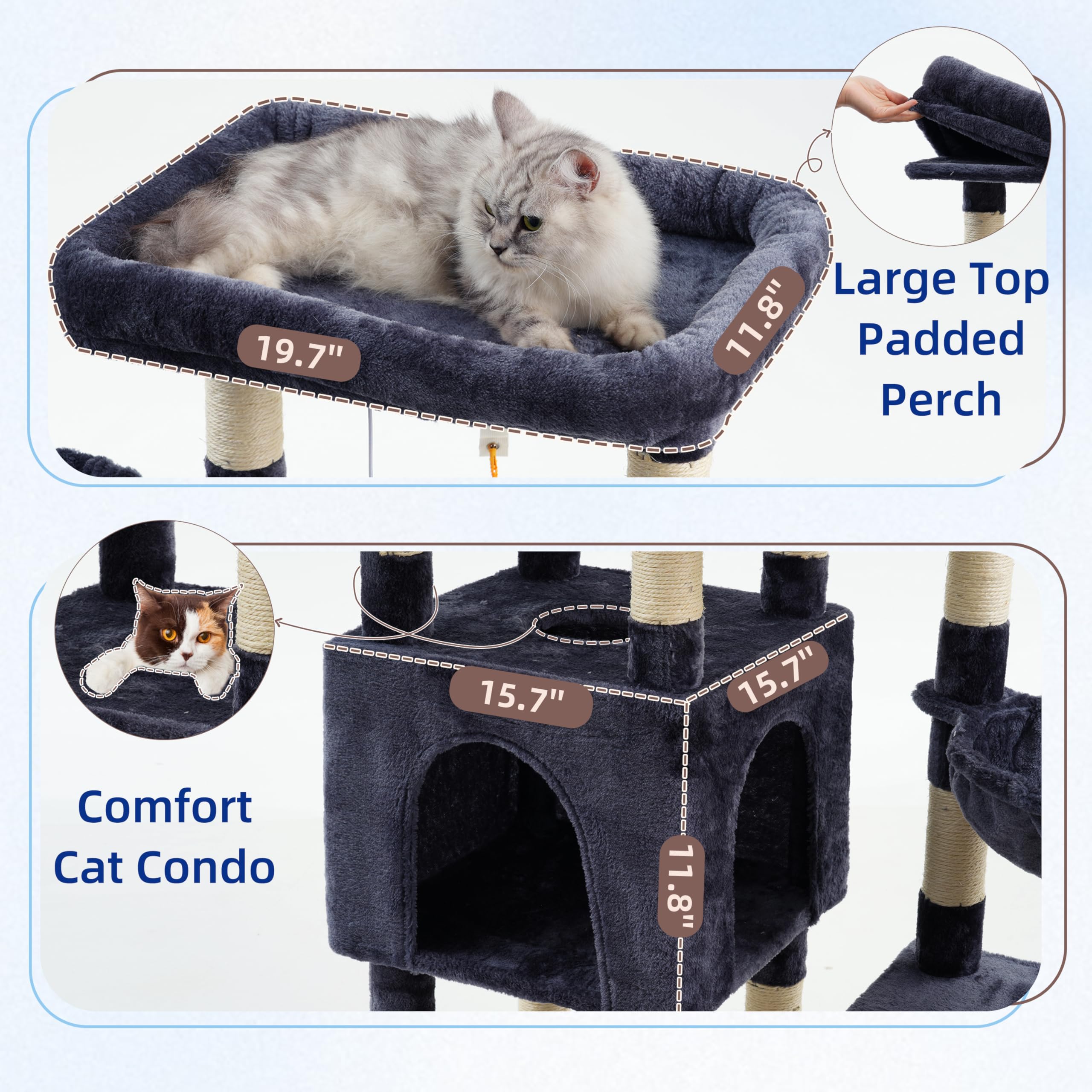 Gitelsnour percha superior para descanso cómodo del gato adulto.