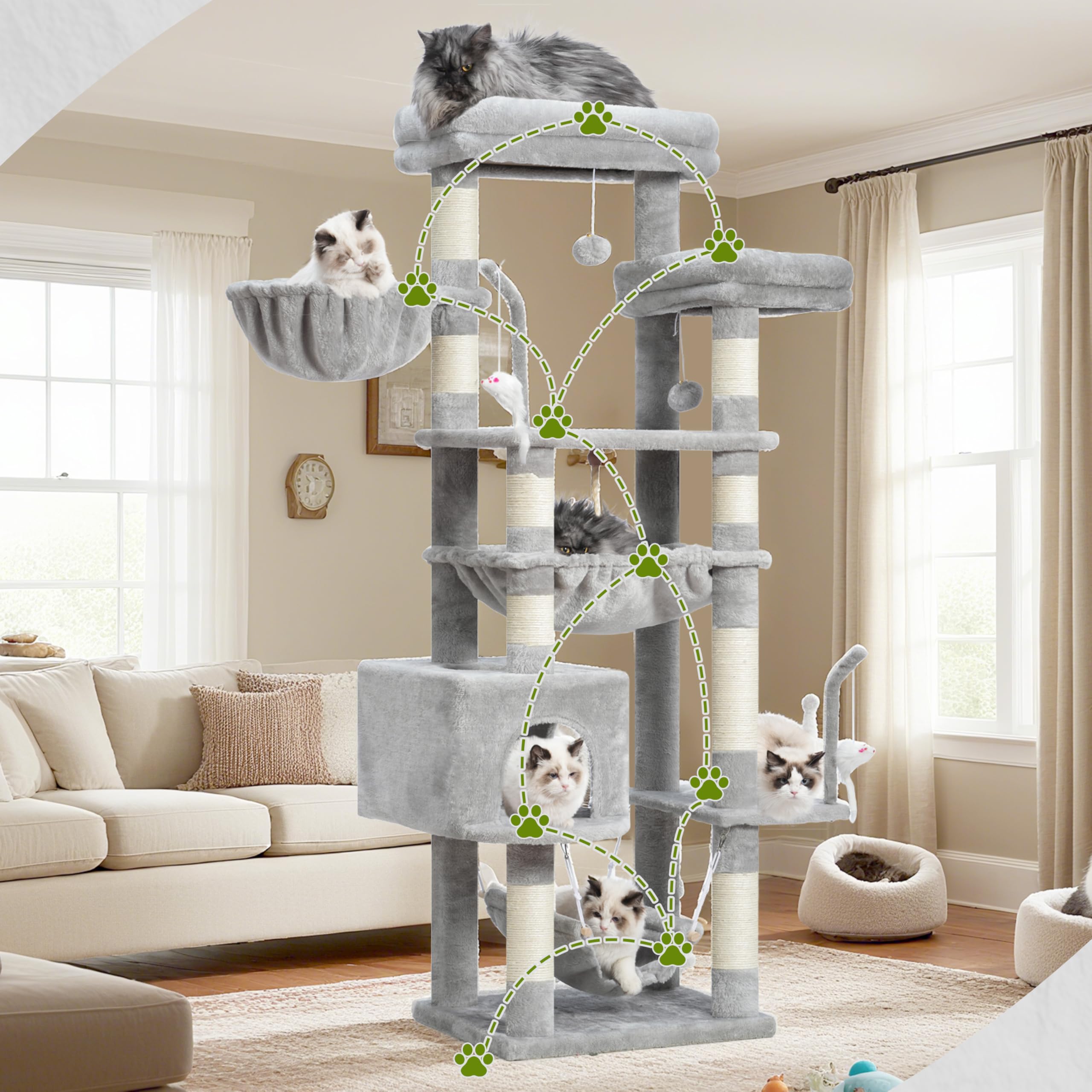 Gitelsnour árbol para gatos: bola de juguete para diversión.