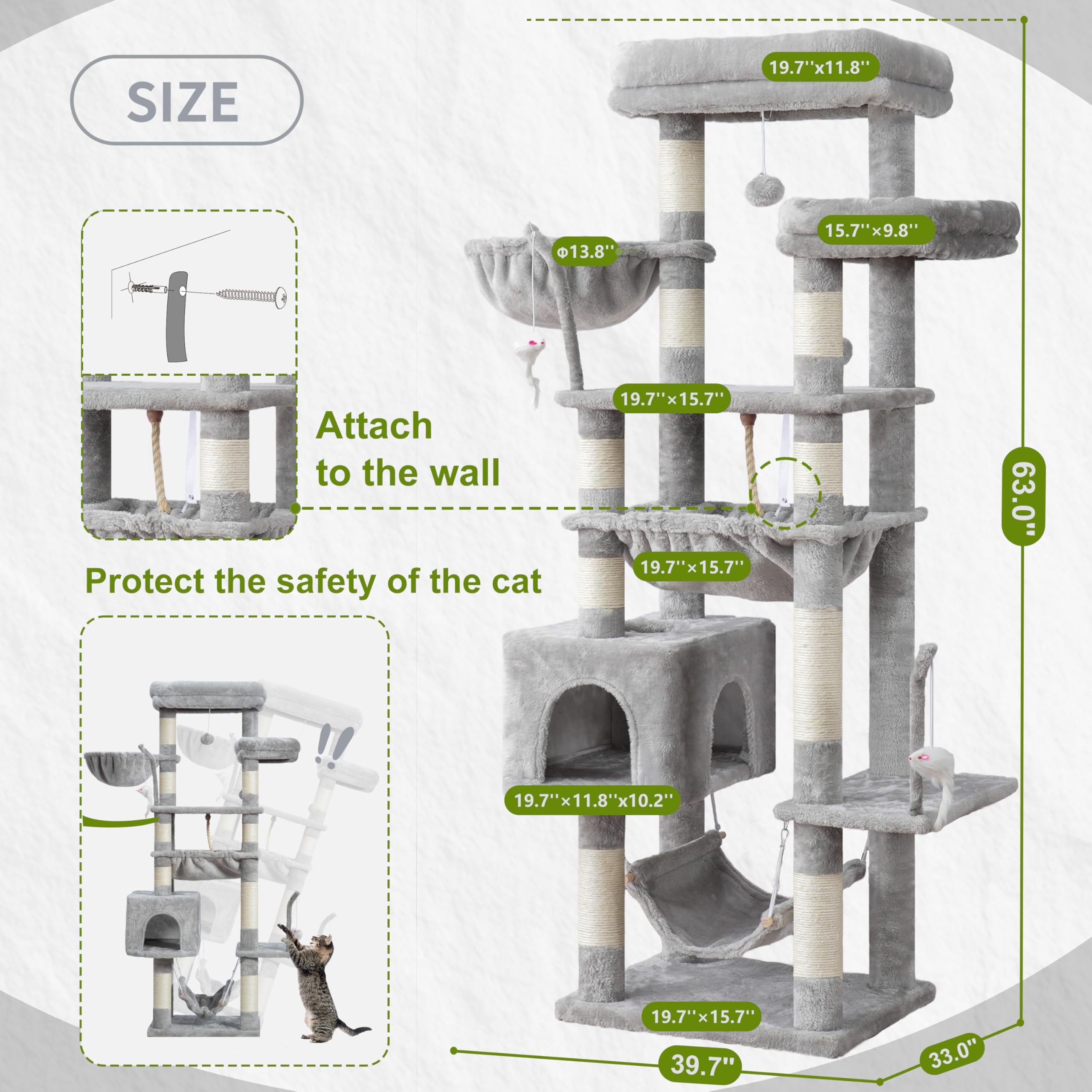 Gitelsnour árbol para gatos: plataformas auxiliares para trepar.