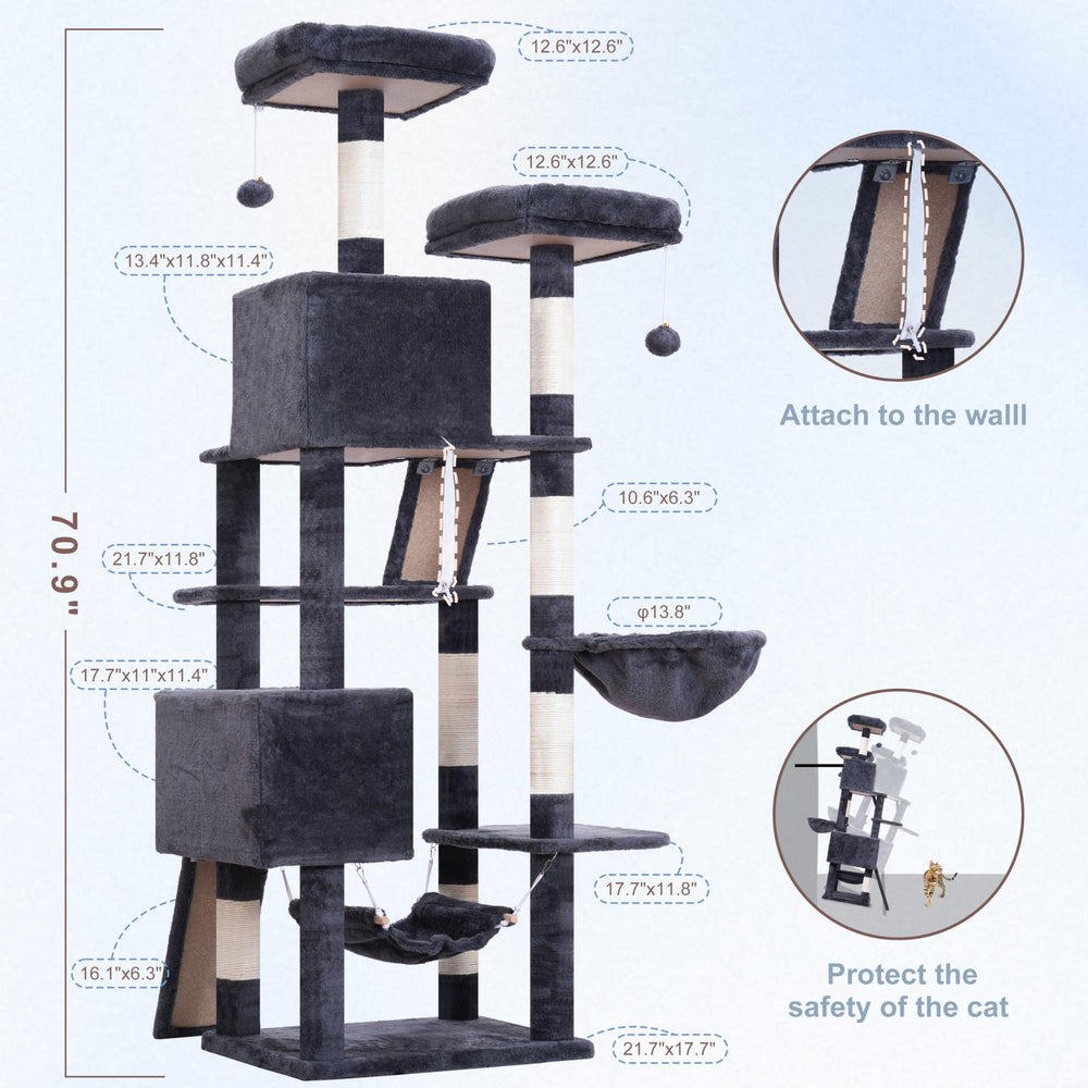Gitelsnour árbol gatos 71 cesta colgante para juego tranquilo.