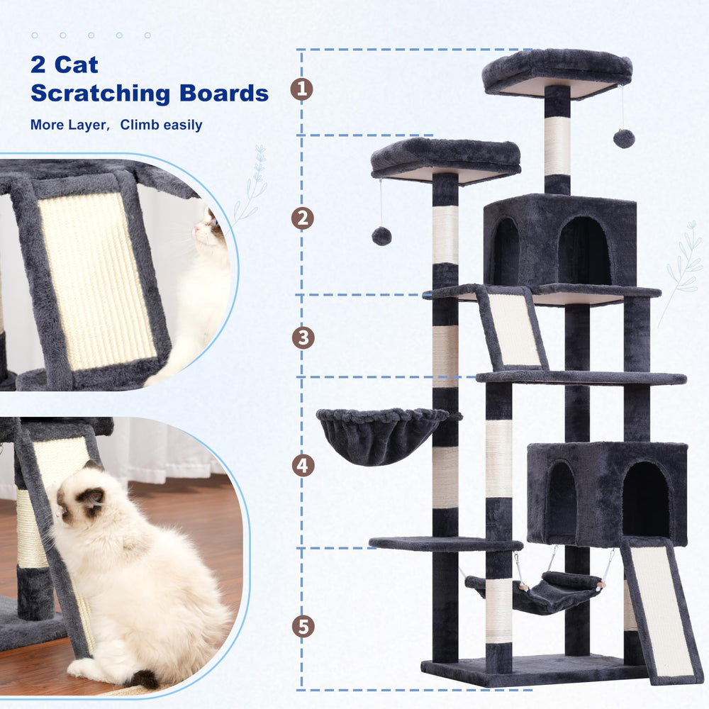 Gitelsnour árbol gatos 71 paneles de rasguño para gatos activos.