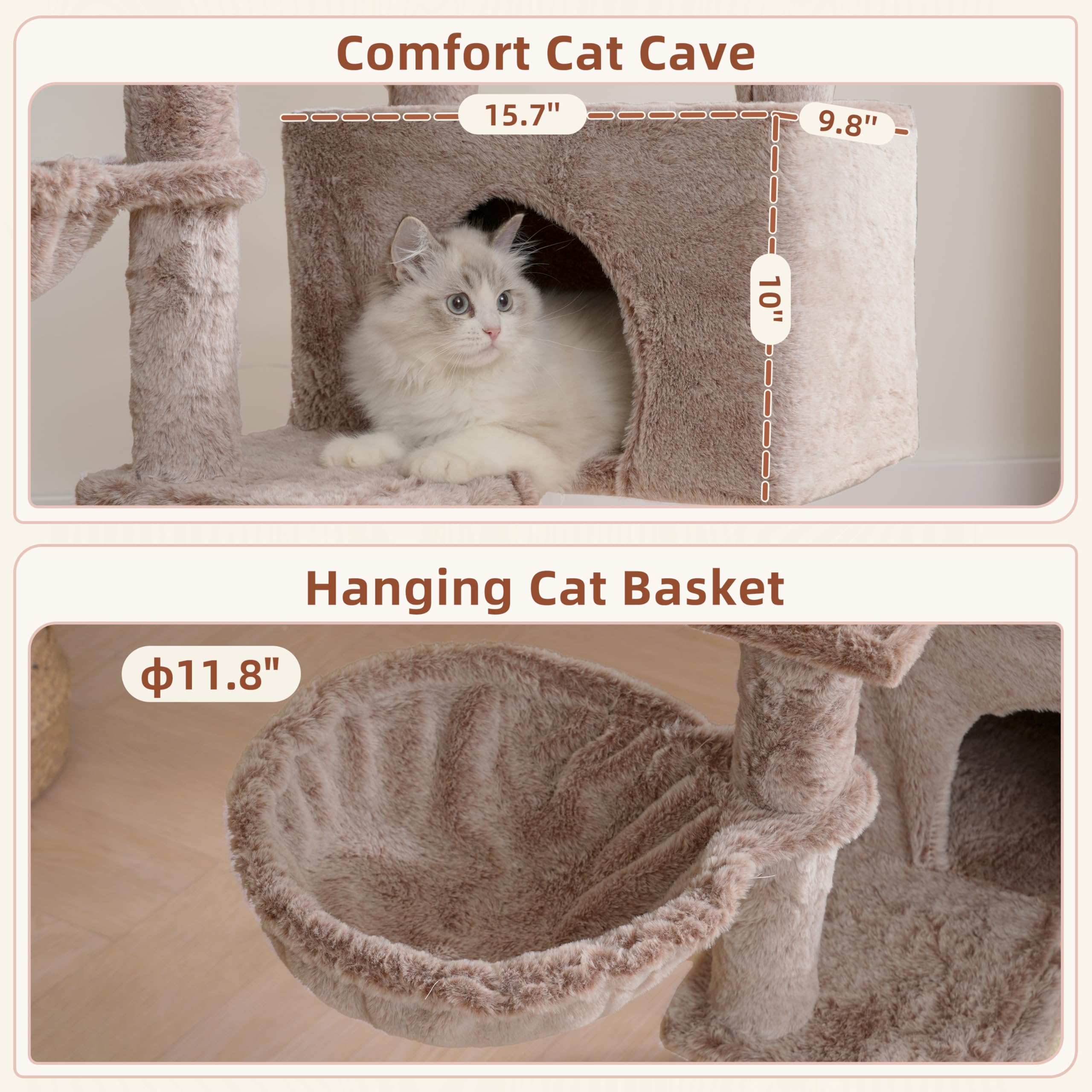 Gitelsnour Arbol Gatos Interior: cesta colgante para sentirse protegido y relajarse.