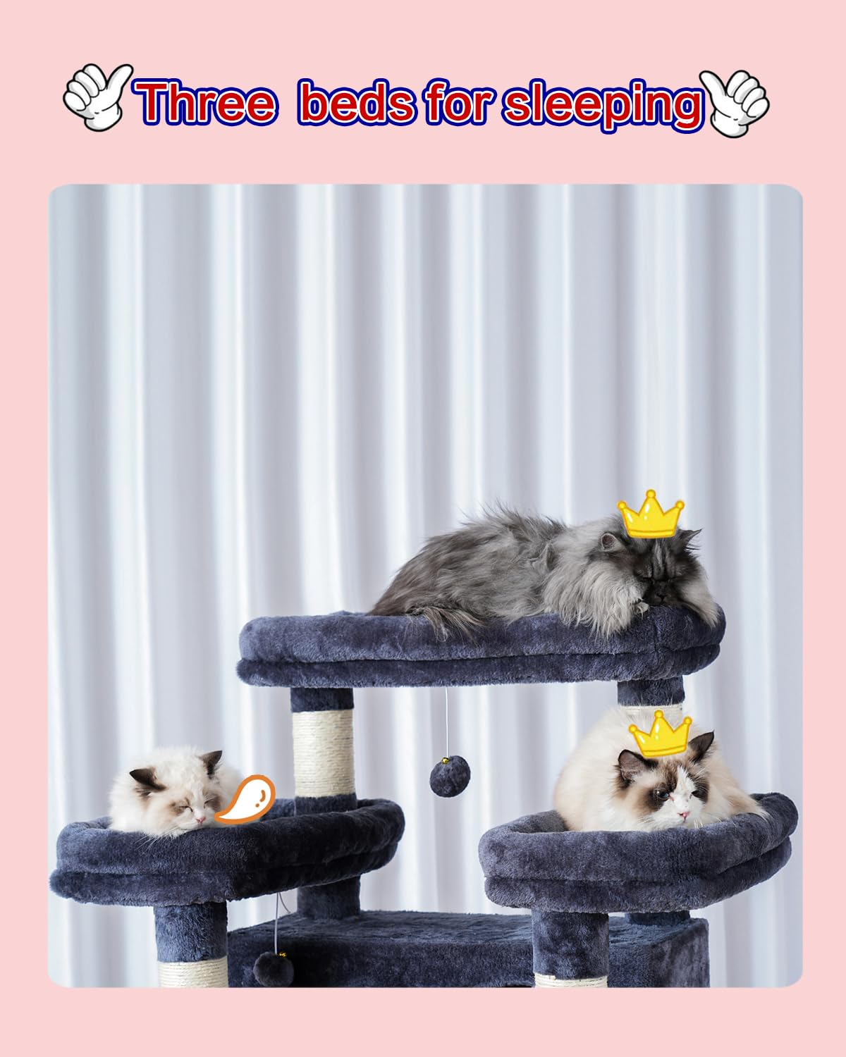 Gitelsnour árbol para gatos, condos dobles ofrecen refugio privado para descansar.