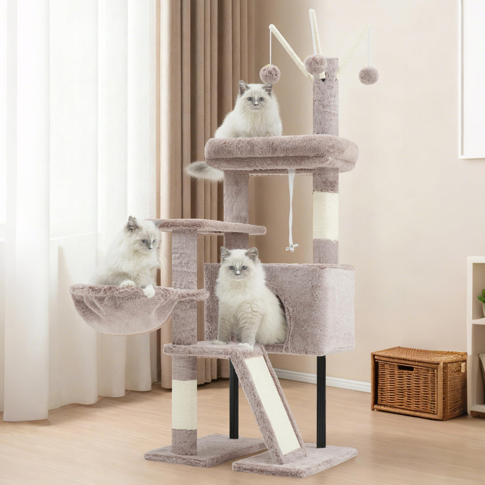 Gitelsnour Arbol Gatos Interior: dispositivo anti-vuelco para fijar a la pared y evitar movimientos.