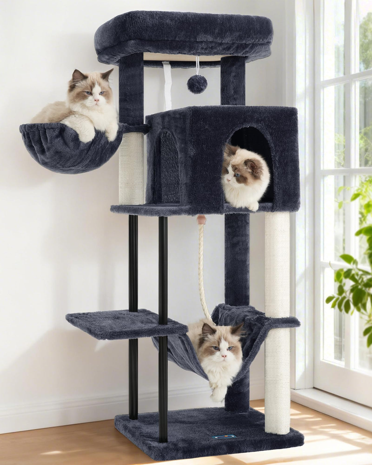 Gitelsnour Arbol Gatos interior, estructura de acero para mayor durabilidad.