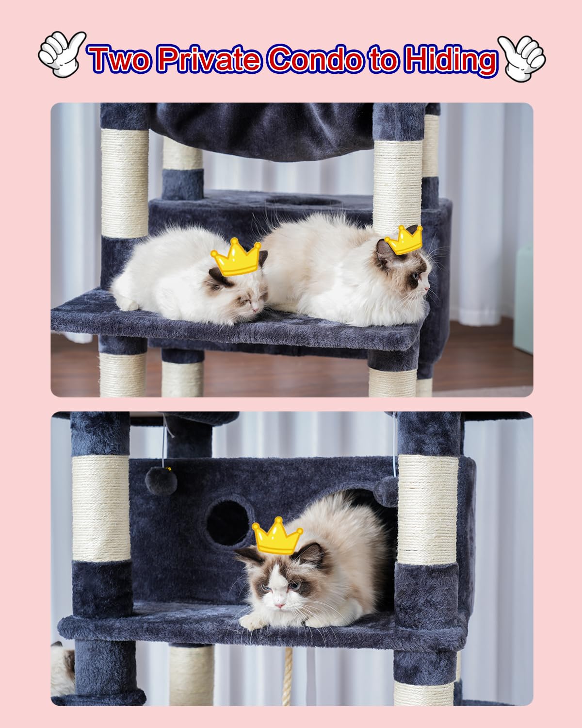Gitelsnour árbol para gatos, juguete bola fomenta juego y ejercicio.
