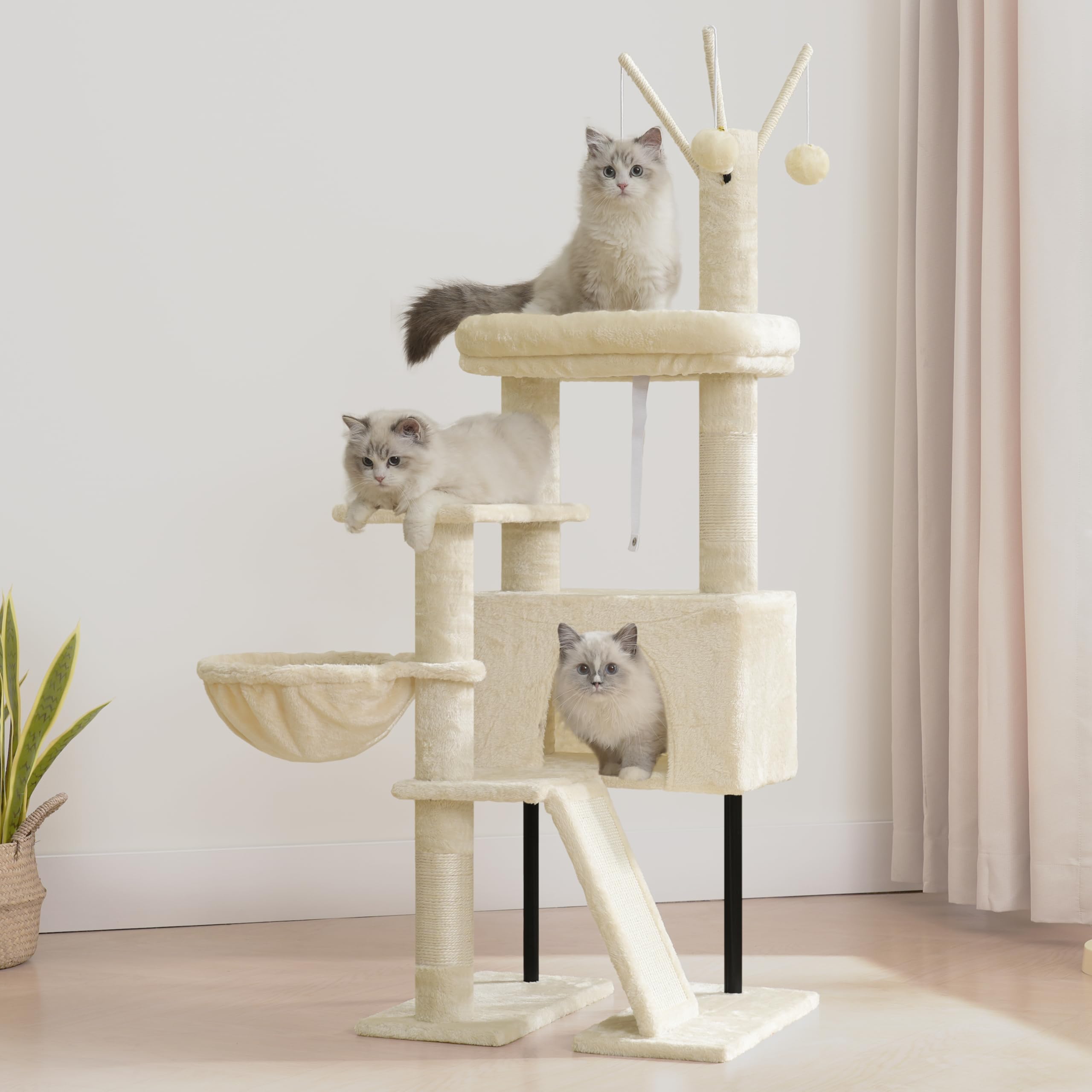 Gitelsnour árbol para gatos, plataforma superior desmontable para descanso cómodo.