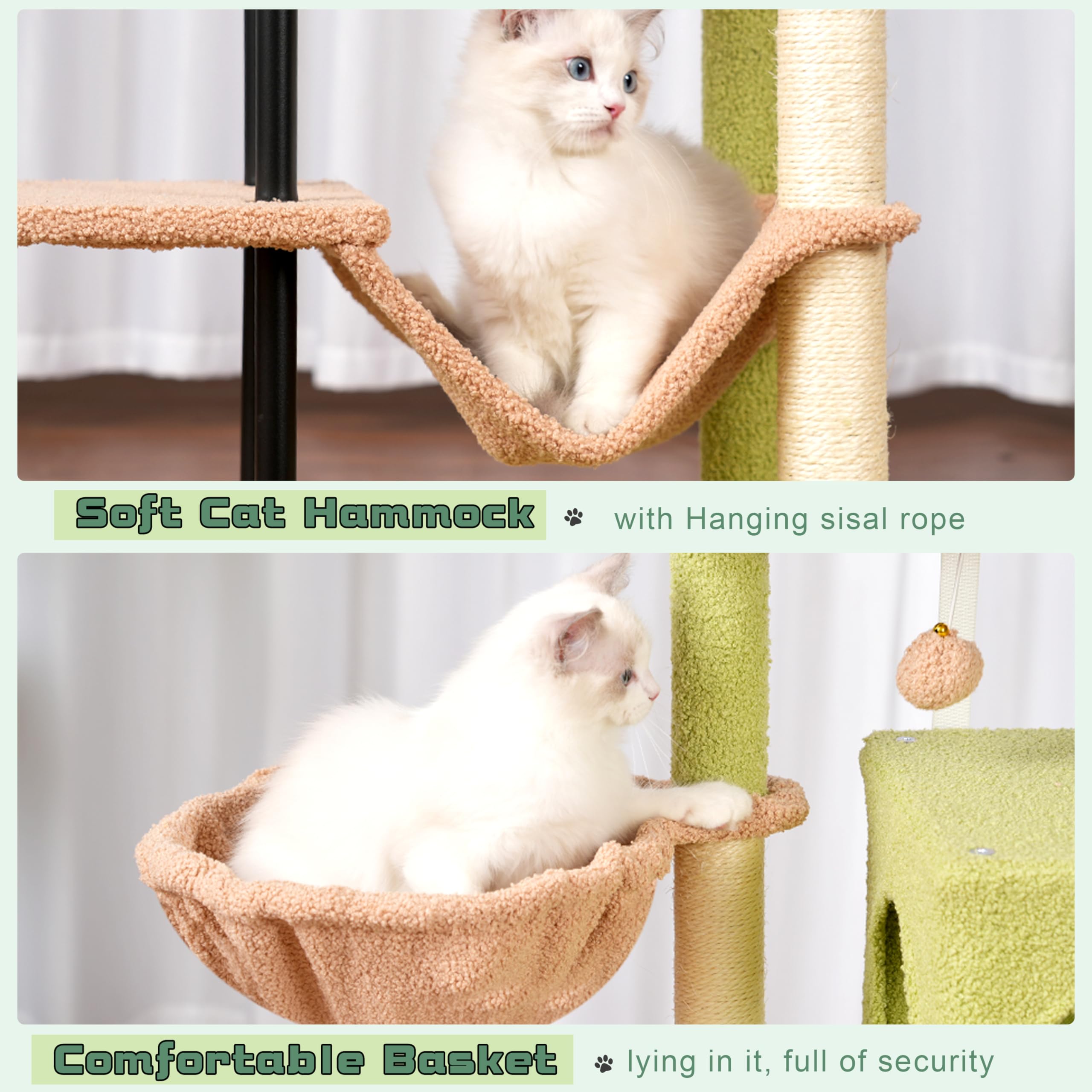 Gitelsnour arbol gatos: tejido suave de felpa para mayor comodidad.
