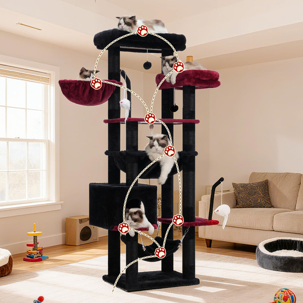 Gitelsnour Gothic arbol gato montaje fácil con kit anti-vuelco